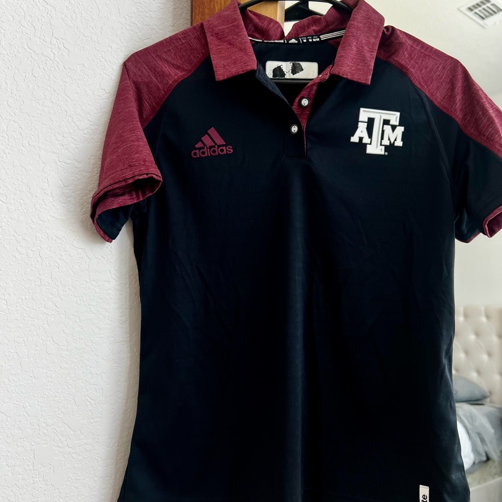 Women’s Adidas Black and Maroon Texas A&M Polo Shirt